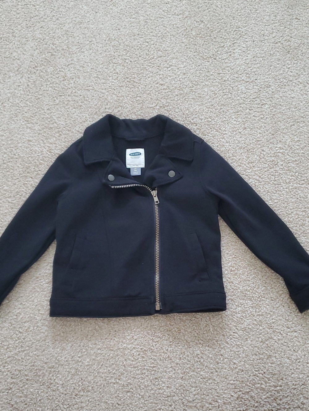 Old Navy Black Zip Moto Jacket, Size 5T